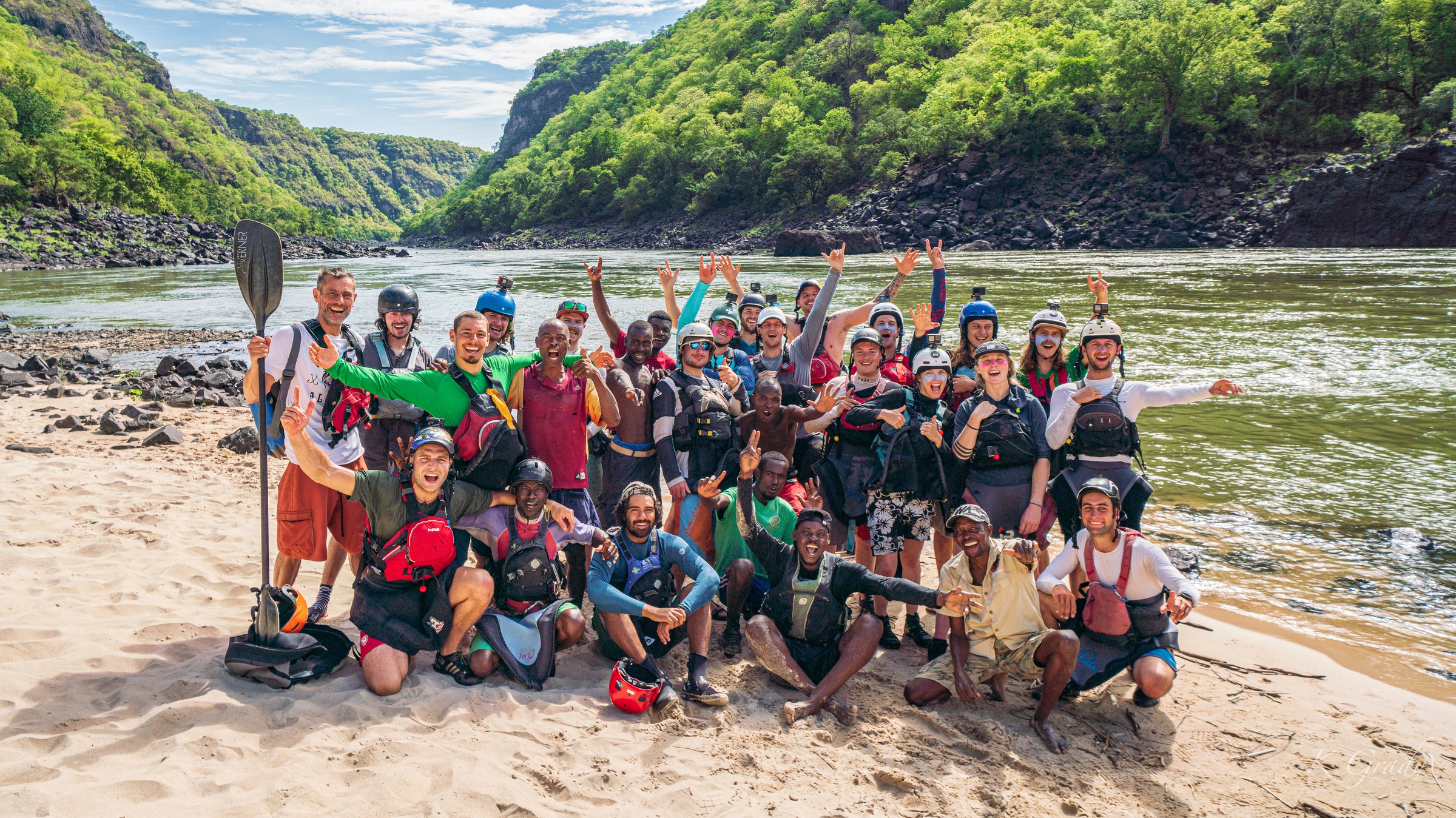 Whitewater kayak coaching on the Zambezi River